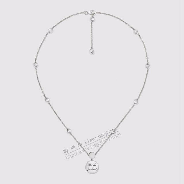 GUCCi飾品 古馳女手鏈 Gucci圓牌貓logo-beind for love 藍耀石項鏈  zgbq1129